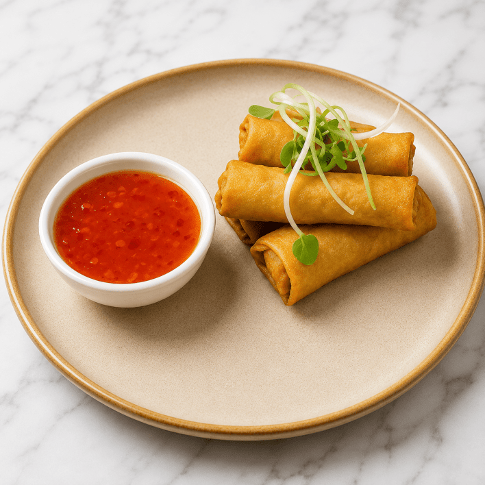 Veg spring roll (3pcs) with sweet chilli sauce (veg/nf/vgn)