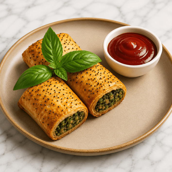Spinach & ricotta roll w tomato sauce (nf/veg)
